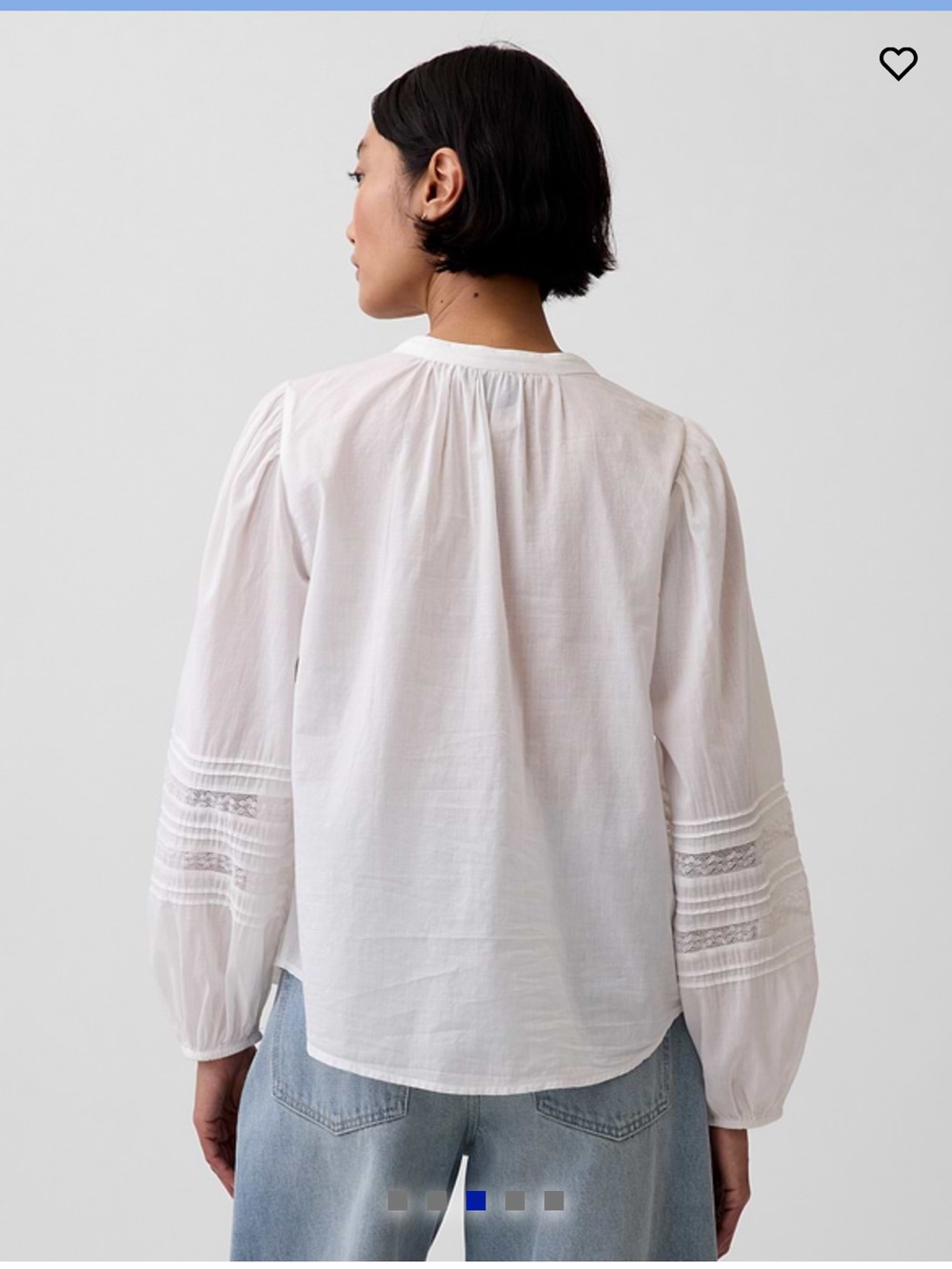{GAP}: Lace-Trim Pintuck Top / M / NWT - Picture 3 of 7